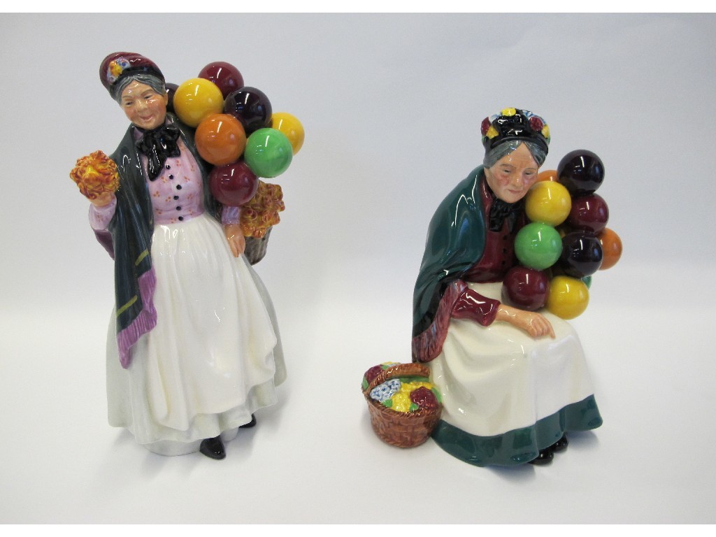 Appraisal: Two Royal Doulton figure 'The Old Balloon Seller' HN and