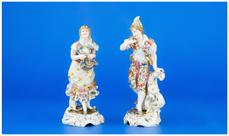 Appraisal: Pair of Volkstedt Figures Girl and Her Suitor in Continental