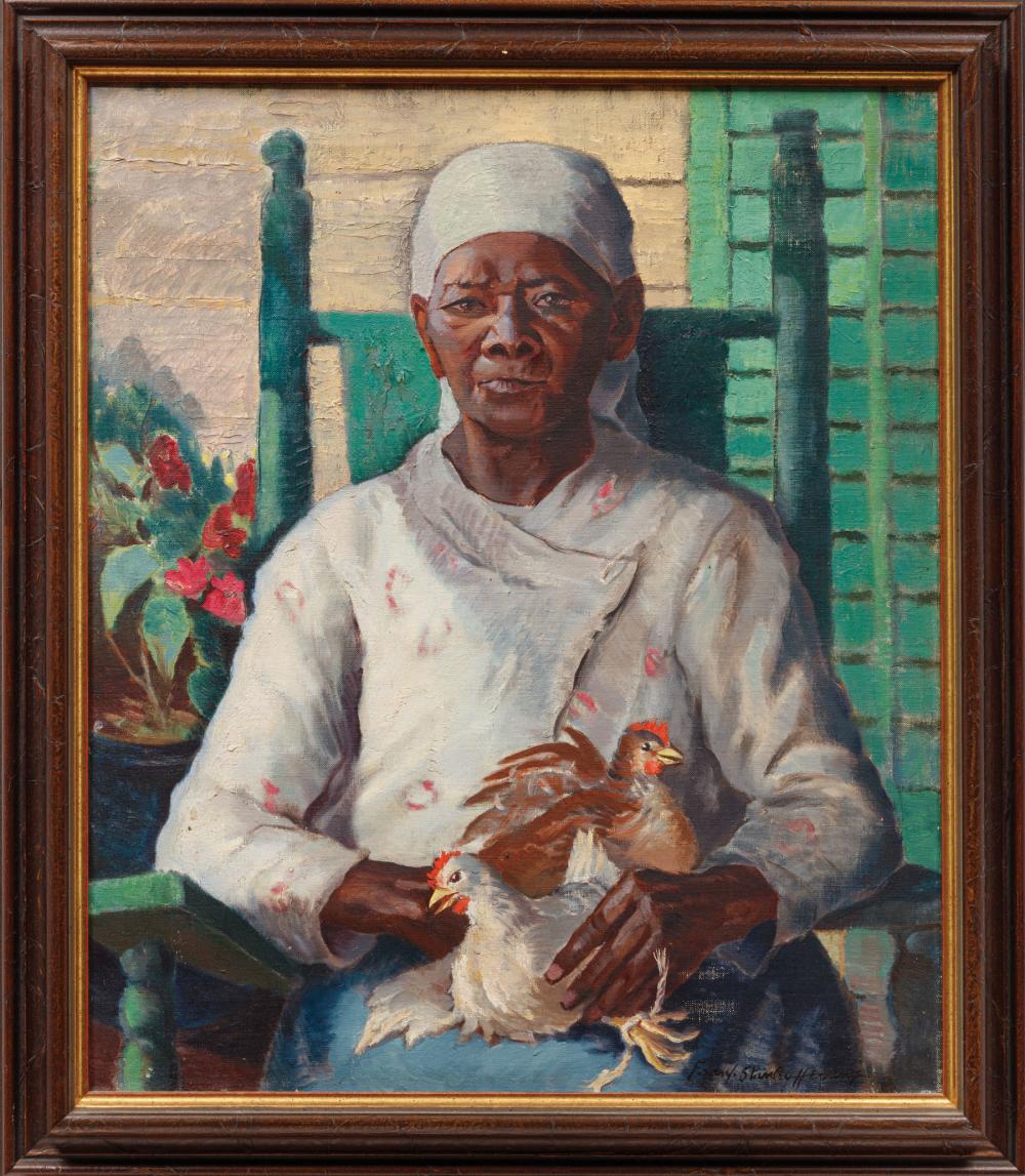 Appraisal: Frank Stanley Herring American Georgia - Aunt Mandy with Chickens