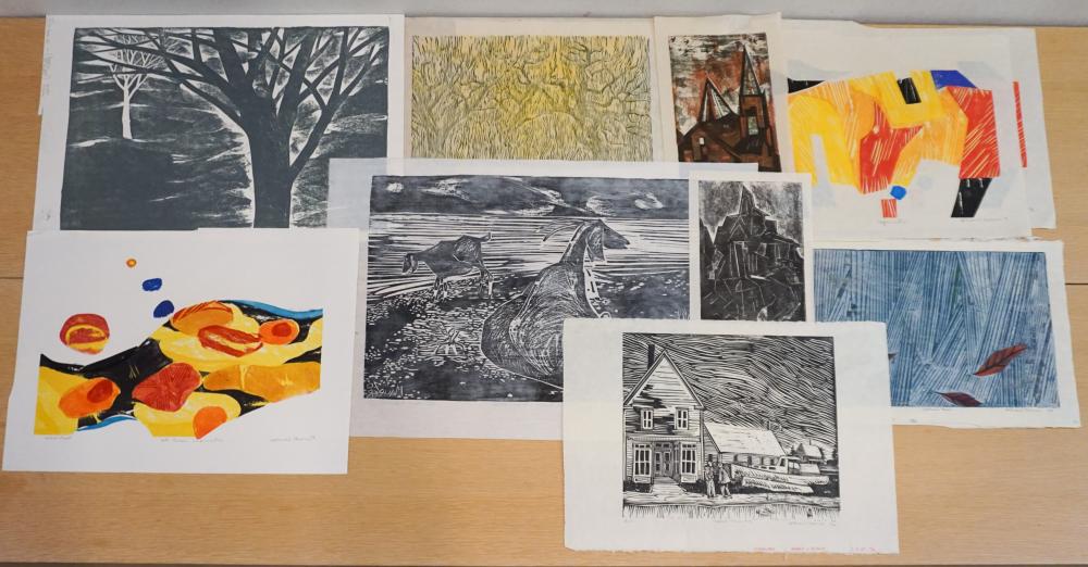 Appraisal: Leonard Maurer American - Group of woodblock prints of landscapes