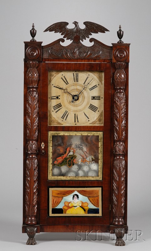 Appraisal: Classical Carved Column and Splat Shelf Clock Rodney Brace North