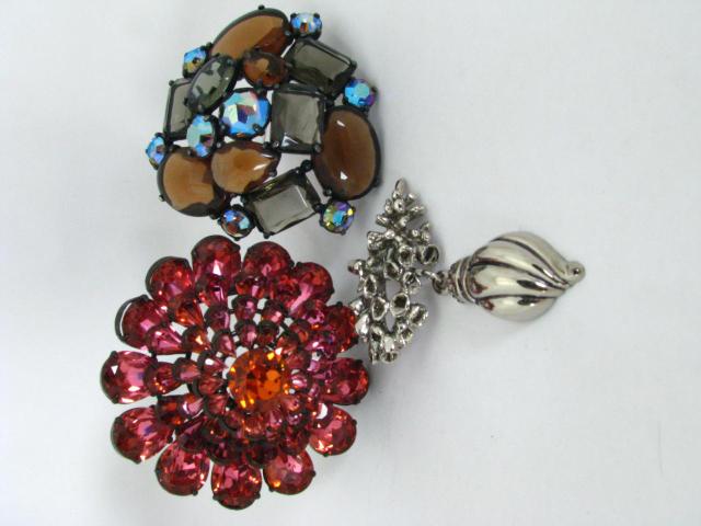 Appraisal: Collection of Vintage Costume Brooches including one signed Depose