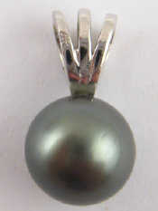 Appraisal: An carat white gold grey cultured pearl and diamond pendant