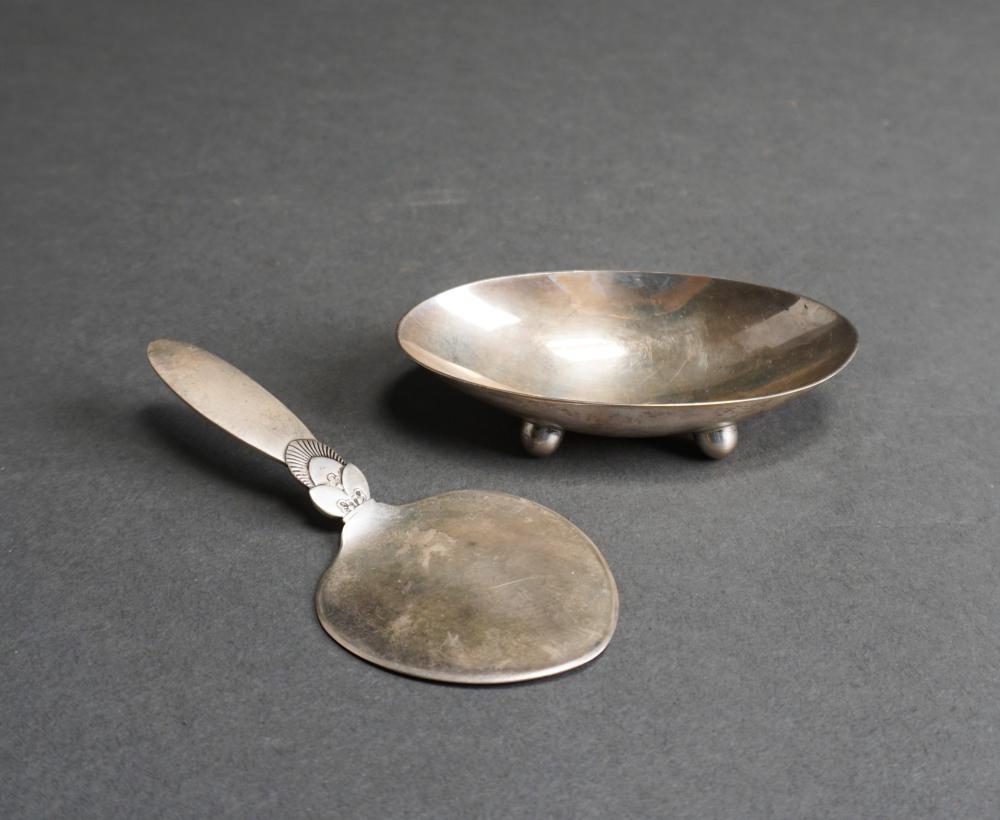 Appraisal: GEORG JENSEN STERLING SILVER 'CACTUS' PASTRY SERVER WITH SCIARROTTA NUT