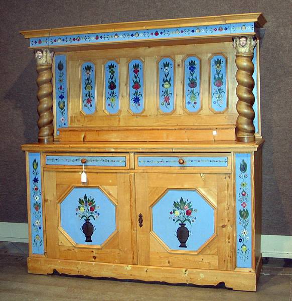 Appraisal: A Continental Baroque style paint decorated sideboard last quarter th