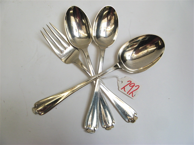 Appraisal: TIFFANY CO STERLING SILVER FLATWARE pieces in the Flemish pattern