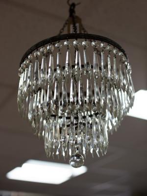 Appraisal: A small glass light fitting the four graduated circular tiers