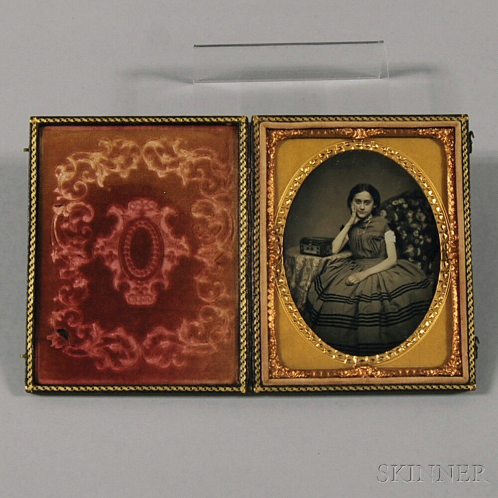 Appraisal: Quarter-plate Daguerreotype Portrait of a Girl the girl portrayed seated