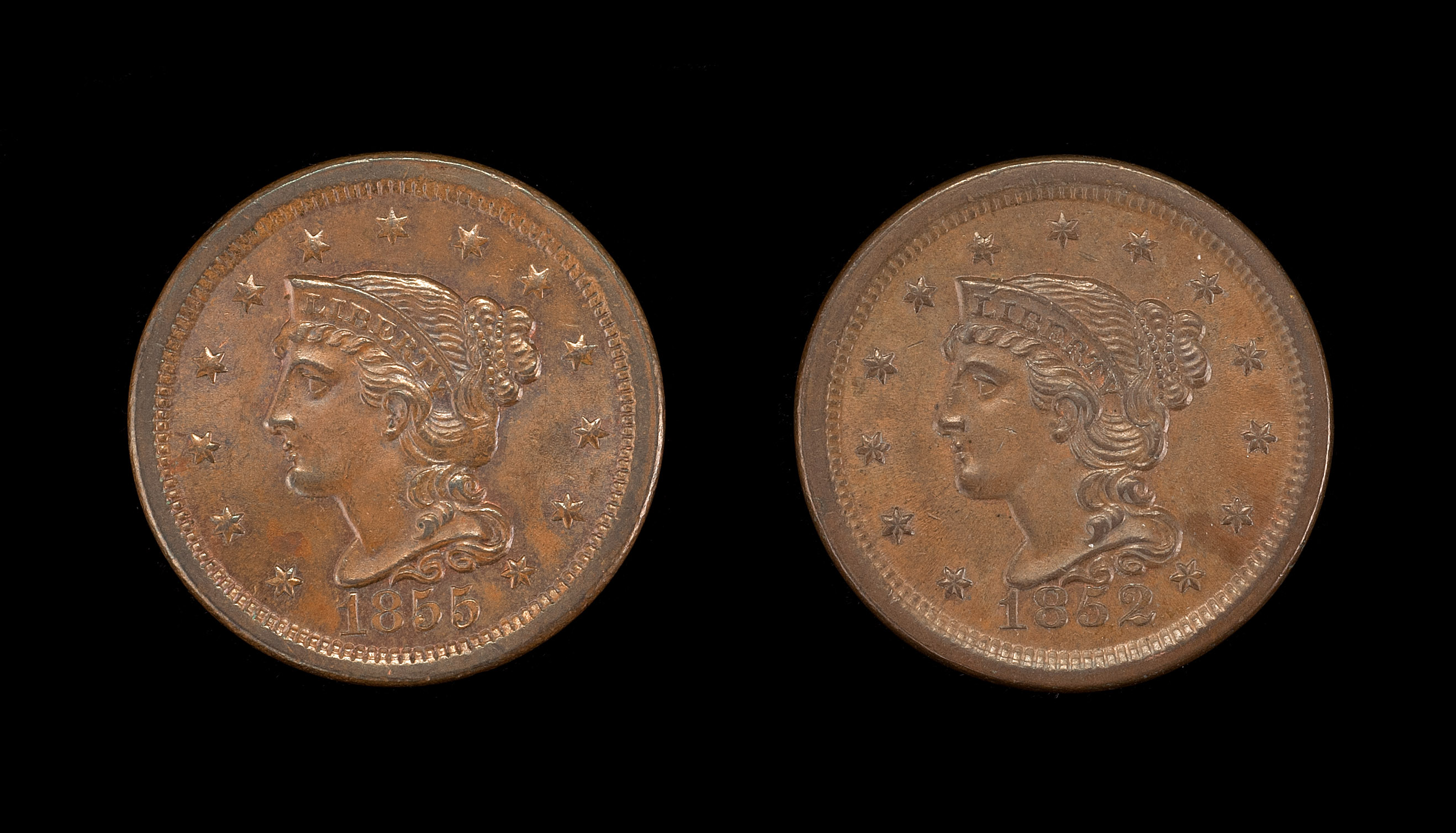 Appraisal: TWO U S LARGE CENTS and AU-