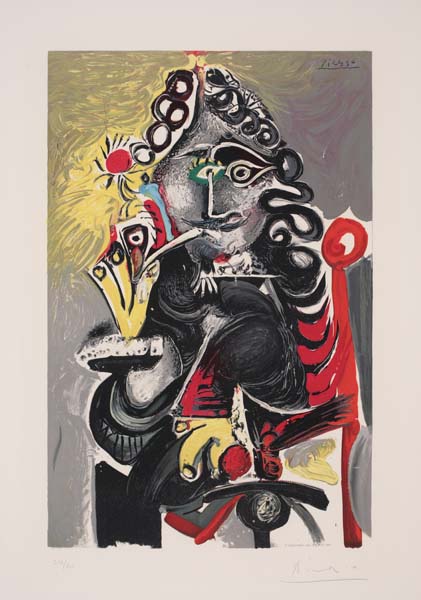 Appraisal: PABLO PICASSO after Le Cavalier Color lithograph x mm x