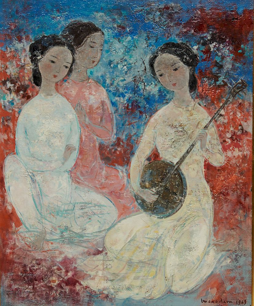 Appraisal: VU CAO DAM French - Les Musiciennes oil on canvas