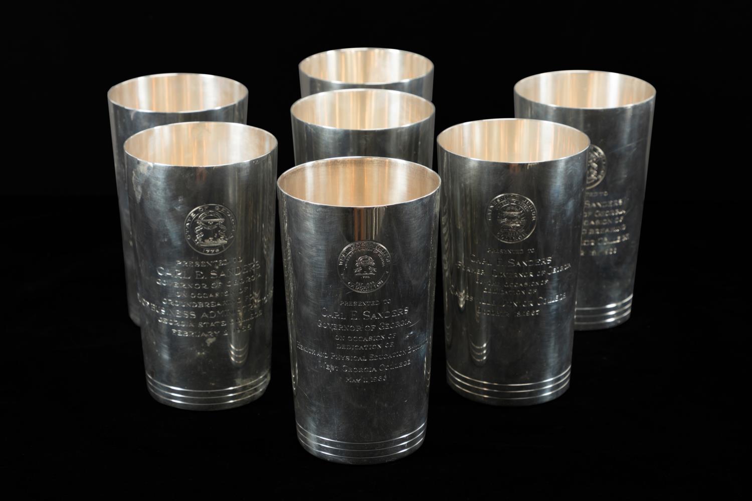 Appraisal: SEVEN TIFFANY CO STERLING PRESENTATION TUMBLERS Set of seven Tiffany