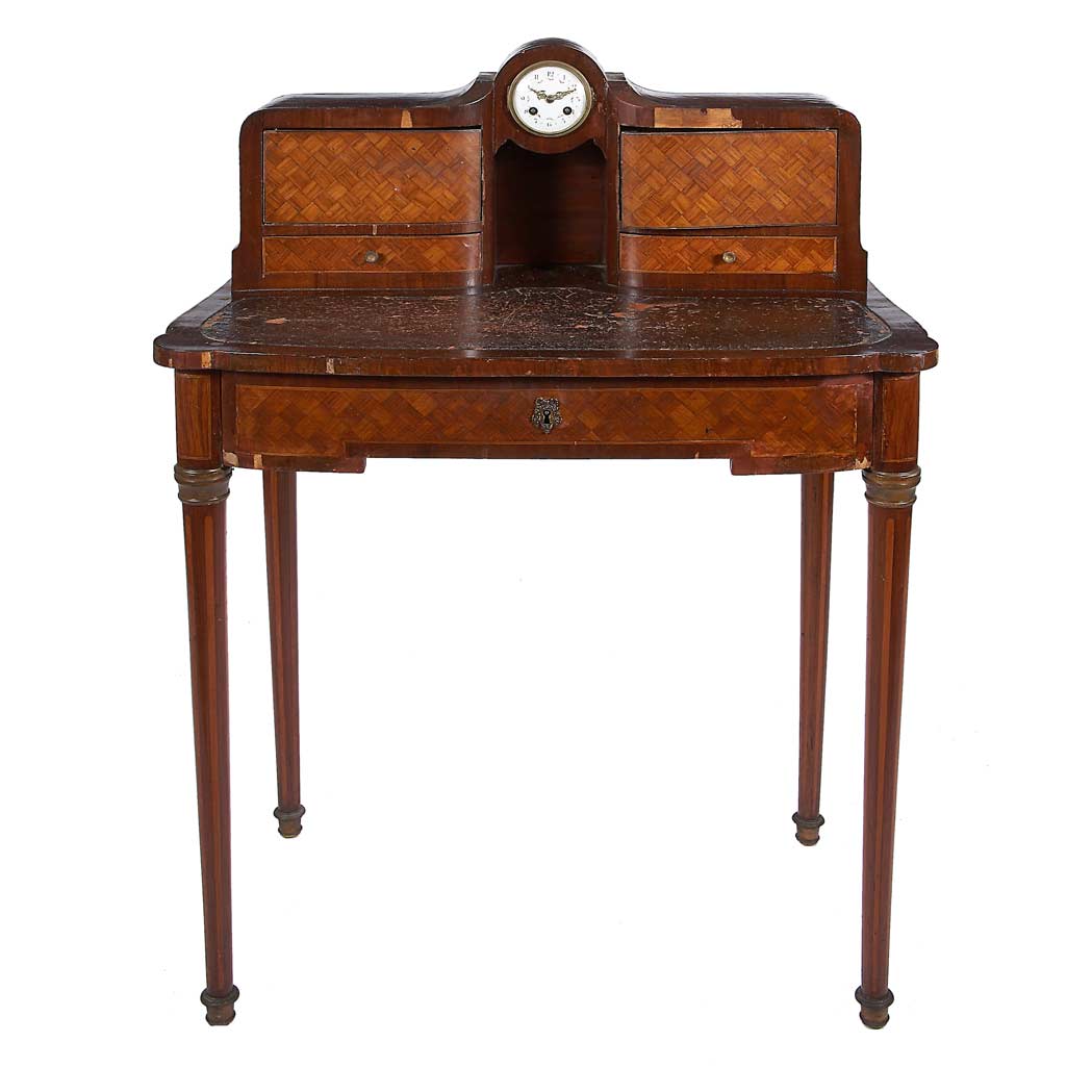 Appraisal: Louis XVI Style Parquetry Inlaid Walnut Bureau de Dame The