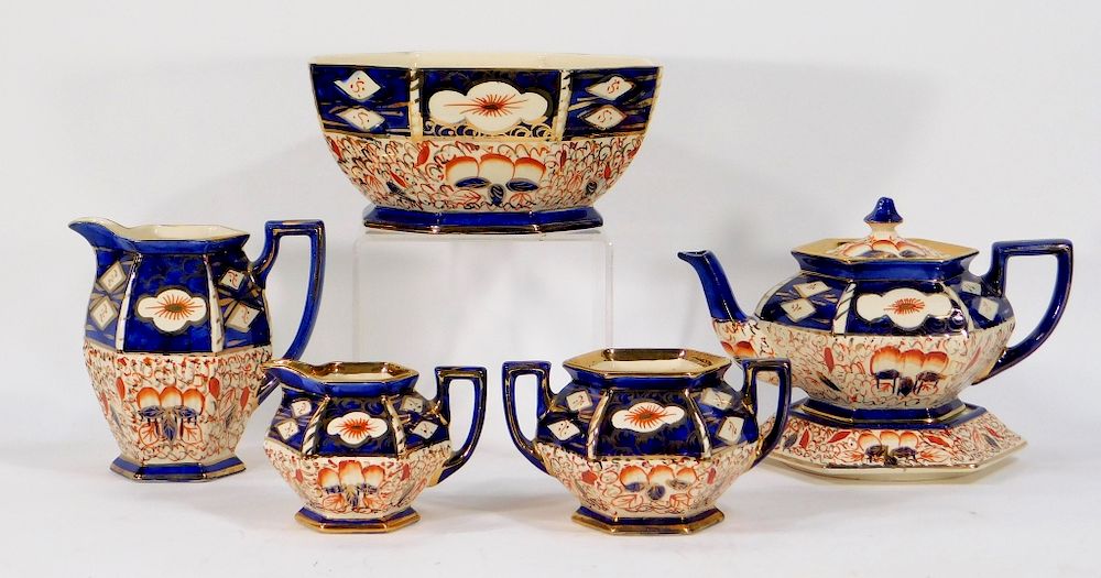 Appraisal: PC Arthur Wood Queen Imari Porcelain Tea Service England Early