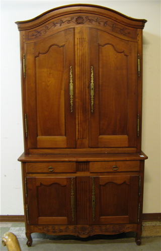 Appraisal: PROVINCIAL STYLE WALNUT SIDE CABINET French th century having a