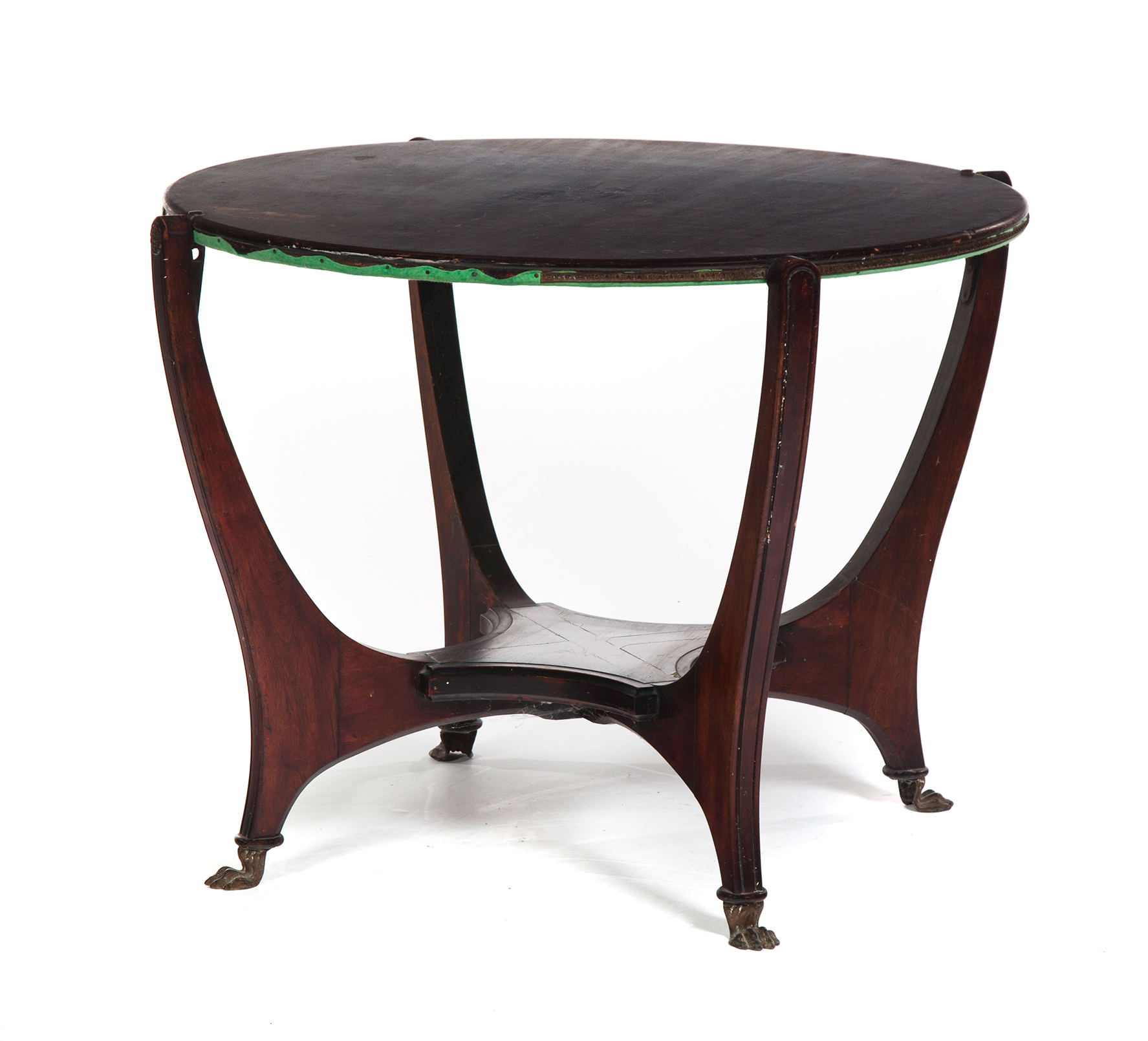 Appraisal: AMERICAN GAME TABLE Late th-early th century mahogany Round table