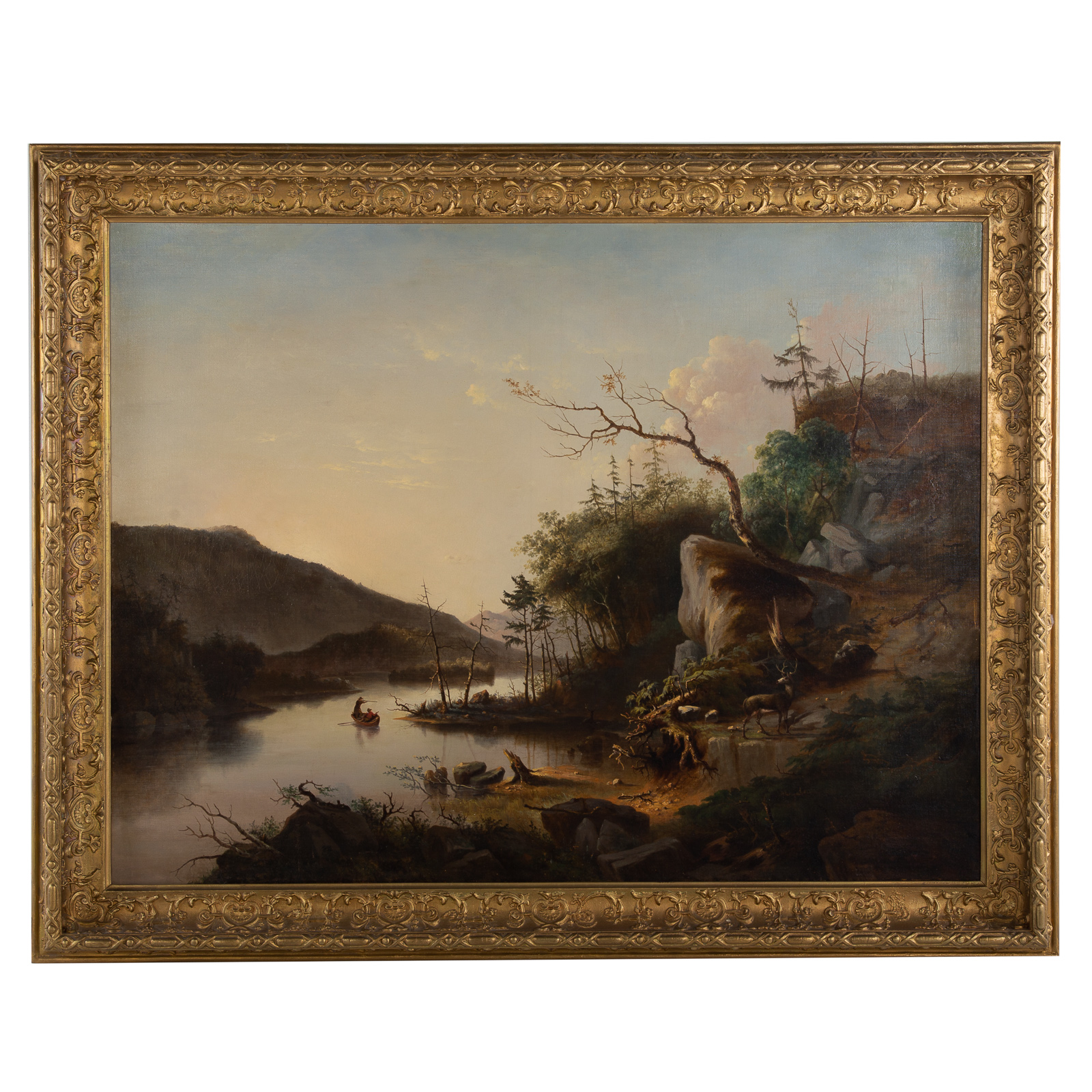 Appraisal: CHARLES THEMMEN LANDSCAPE WITH HUNTERS OIL American th century Oil