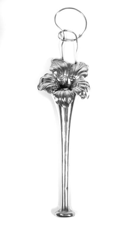 Appraisal: Sterling silver flower form hanging bud vase marked for Unger