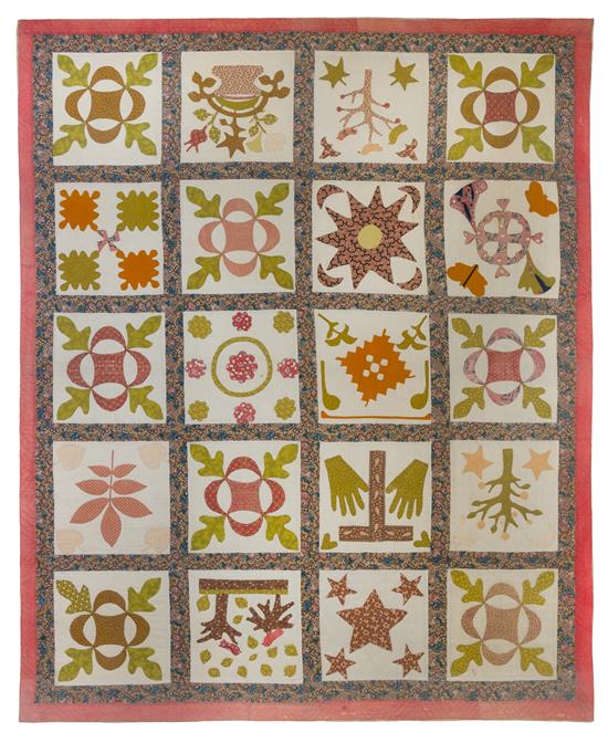 Appraisal: Sale Lot An American Patchwork Quilt worked to show various