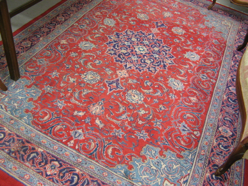 Appraisal: PERSIAN MAHAL CARPET overall floral and central floral medallion on