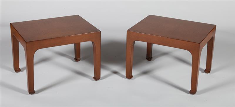 Appraisal: PAIR OF CHINESE STYLE BROWN LACQUER LOW TABLES x x