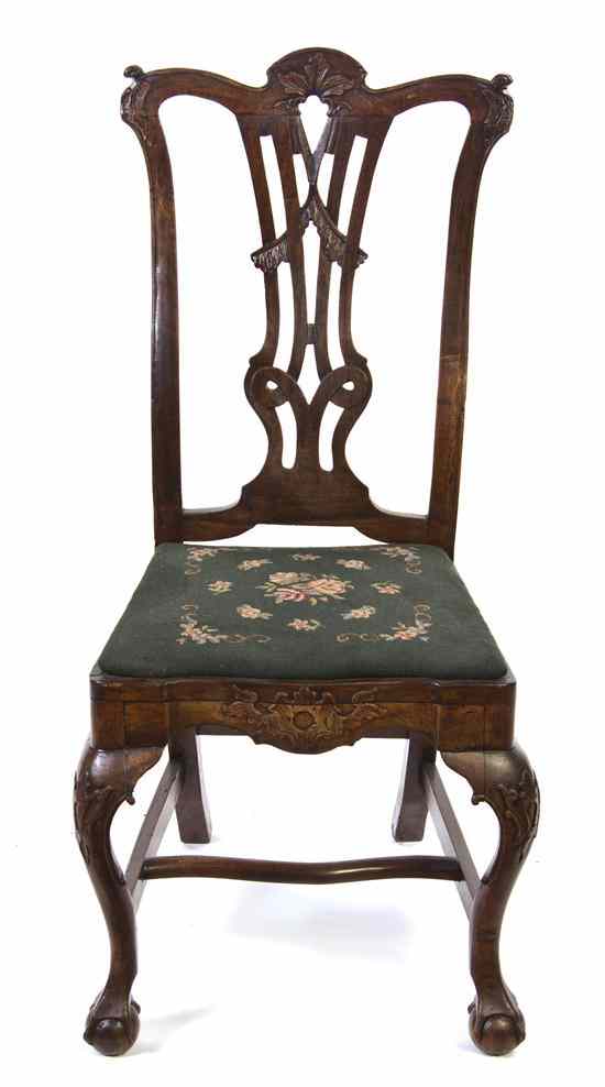 Appraisal: An American Mahogany Chippendale Style Side Chair after Wallace Nutting