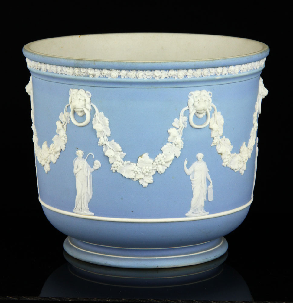 Appraisal: - Wedgwood Jasperware Flower Pot Wedgwood Jasperware blue and white