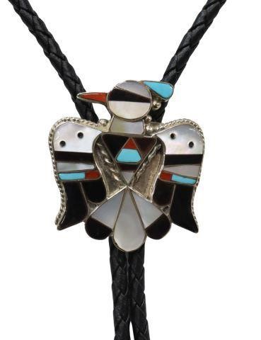 Appraisal: Native American sterling silver bolo tie signed B C Shack