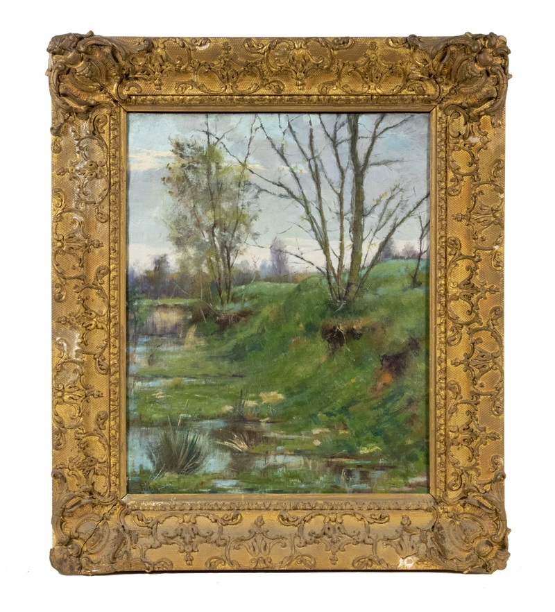 Appraisal: FRANCIS HENRY RICHARDSON MA - Springtime over Fontainbleau oil on