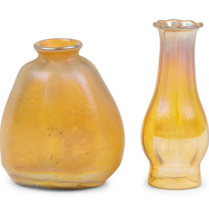 Appraisal: Two Small Favrile Glass Shades th Century comprising an unmarked