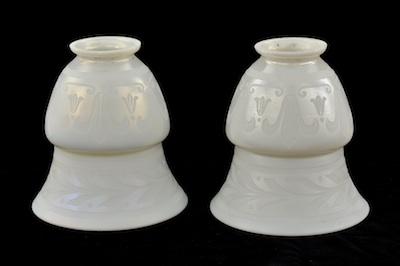 Appraisal: A Pair of Cameo Glass Lampshades One with a worn