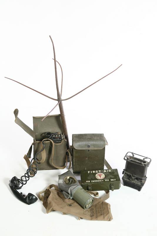 Appraisal: SIX TH-CENTURY MILITARY ITEMS INCLUDING COMMUNICATIONS EQUIPMENT American Includes a