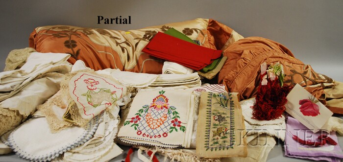 Appraisal: Large Group of Assorted Textiles and Notions including table linens