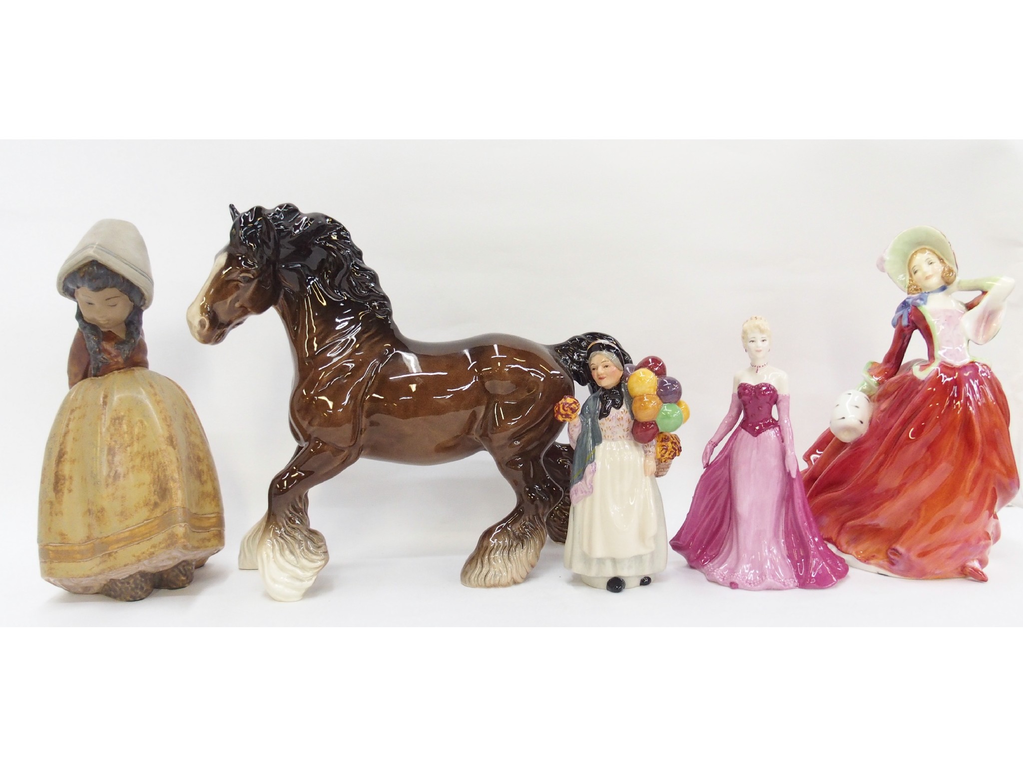 Appraisal: Lladro terracotta figure Beswick figure of a horse Coalport Heart