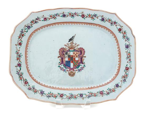 Appraisal: Sale Lot An English Lowestoft Armorial Platter th century Length