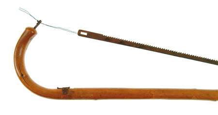 Appraisal: GROUND KEEPERS CANE - long with steel sawblade which folds