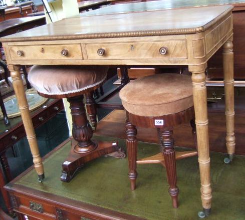 Appraisal: A th century mahogany table the rectangular top with split