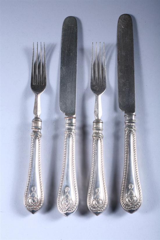 Appraisal: -PIECE VICTORIAN SILVER-MOUNTED DESSERT SERVICE Handles with Chinese export marks