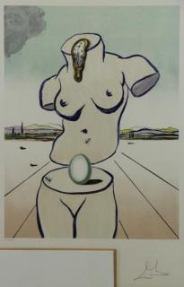 Appraisal: DALI Salvador Lithograph The Birth of Venus Torso Signed lower