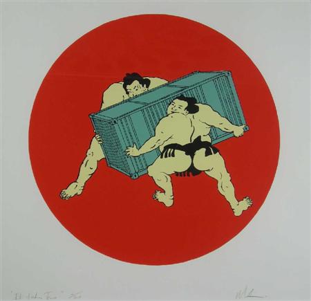 Appraisal: DAVID MACH R A SCOTTISH 'IT TAKES TWO' Screenprint signed