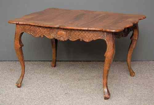 Appraisal: A th Century Continental figured walnut rectangular centre table of