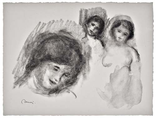 Appraisal: PIERRE-AUGUSTE RENOIR La Pierre au Trois Croquis Lithograph x mm