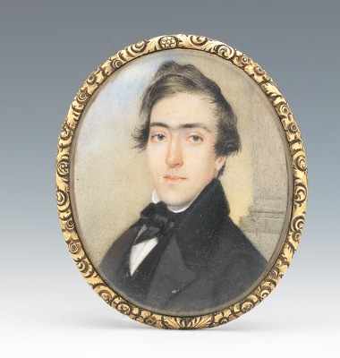 Appraisal: A Portrait Miniature of a Gentleman in Brooch Mounting Beautifully