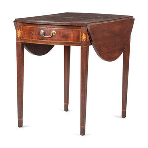 Appraisal: A Federal Inlaid Mahogany One-Drawer Pembroke Table Mid-Atlantic States Circa