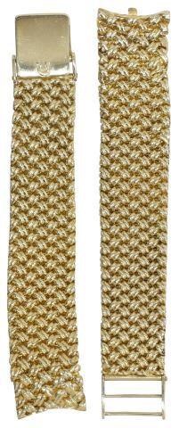 Appraisal: Estate Omega kt yellow gold braided watch bracelet approx mm