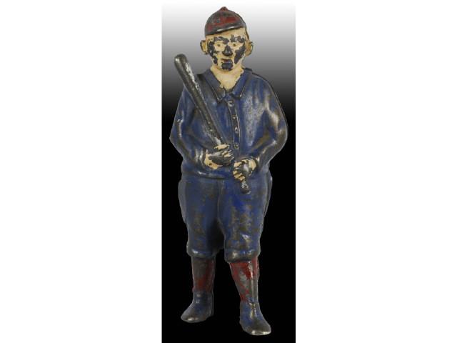 Appraisal: Cast Iron Baseball Player Still Bank Description Made by AC