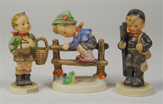 Appraisal: Three Hummel Figurines Boy with ladder boy with basket and