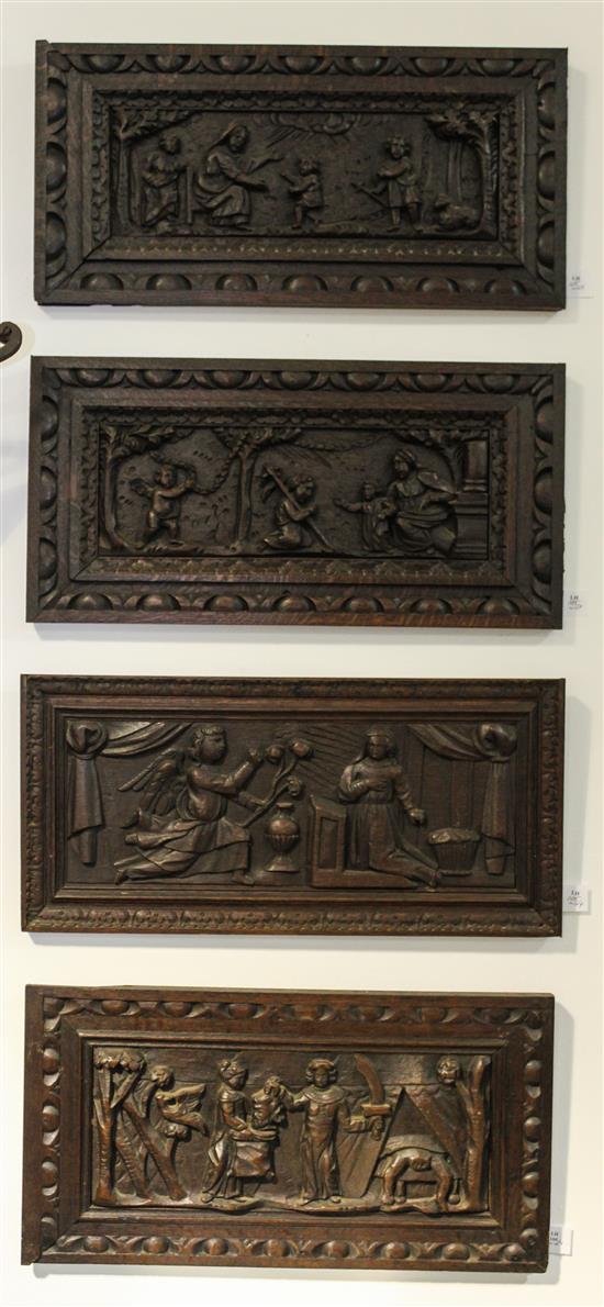 Appraisal: Sale Lot A Set of Four Continental Carved Wood Panels