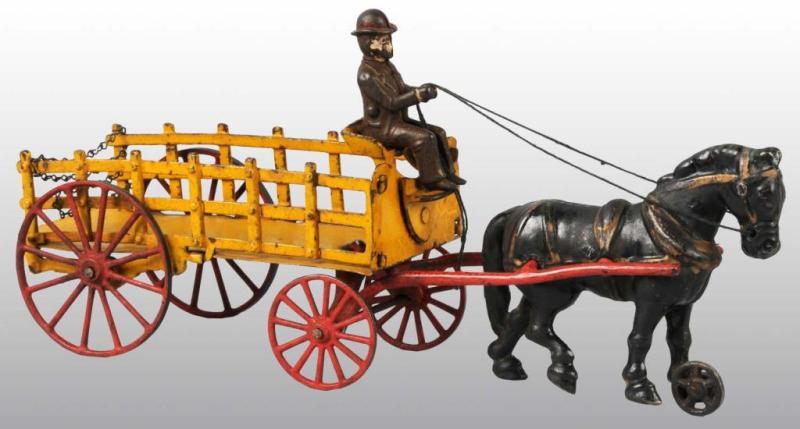 Appraisal: Cast Iron Harris Delivery Wagon Toy Description Includes original driver