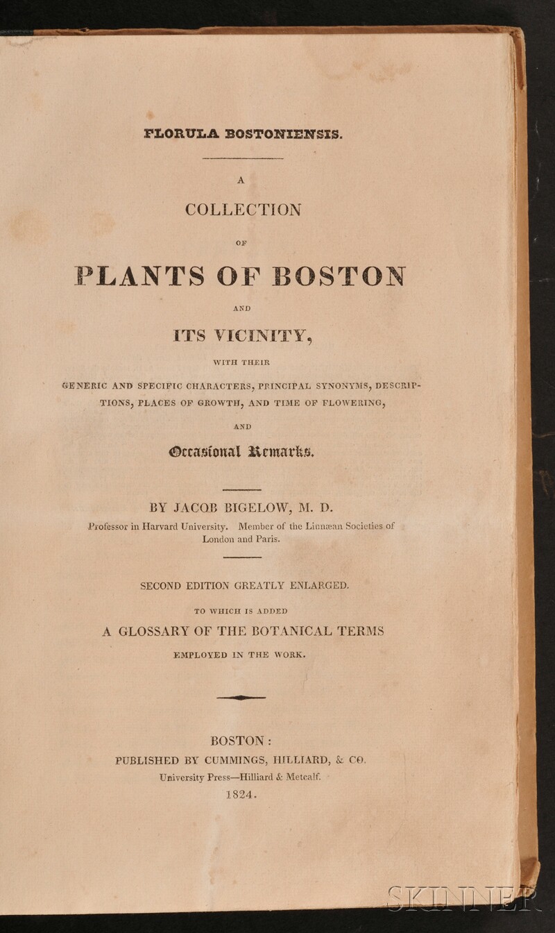 Appraisal: Botanical New England Bigelow Jacob - Florula Bostoniensis A Collection